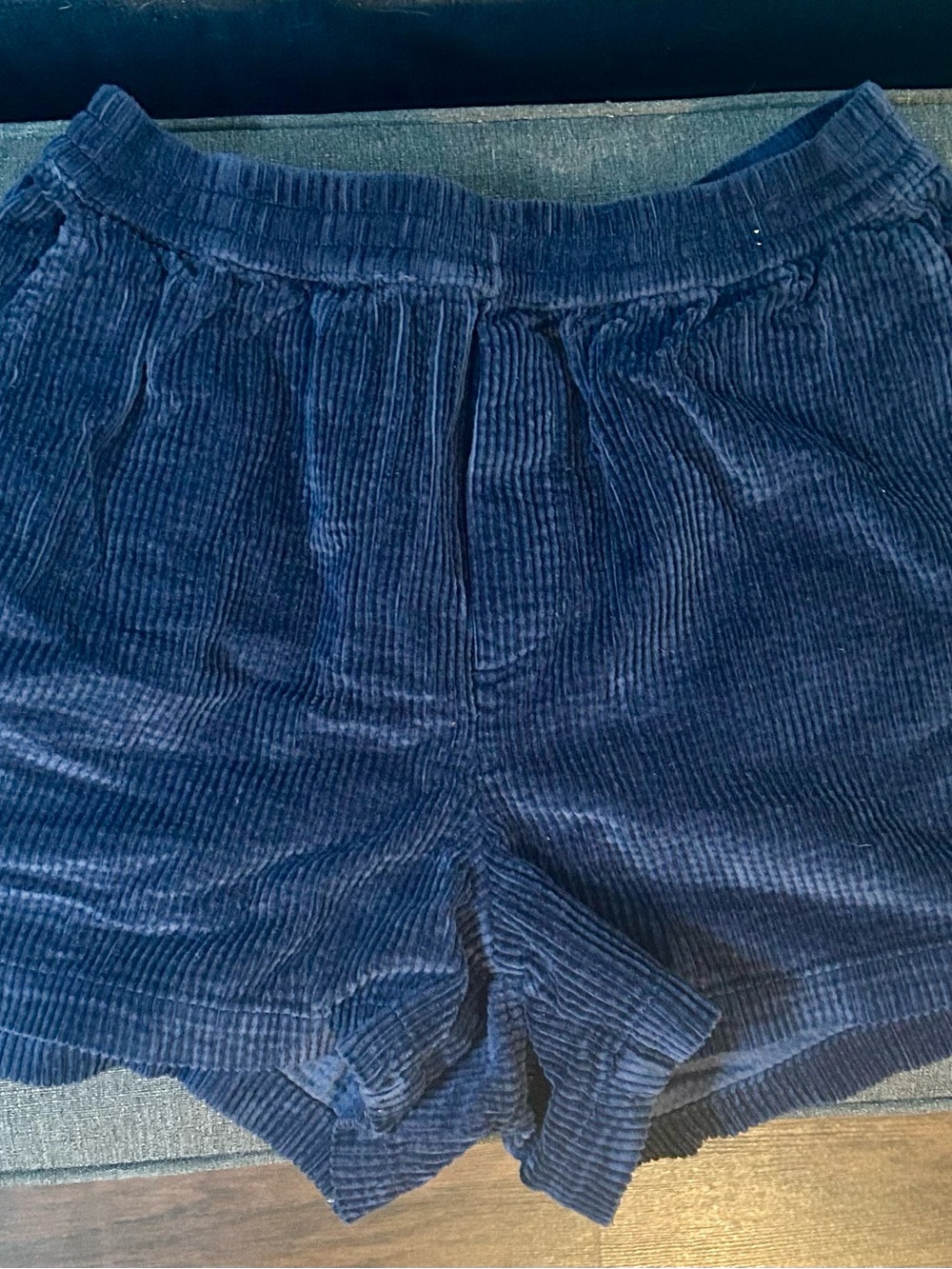 aerie Women’s High-Waist Corduroy Shorts in Navy Blue